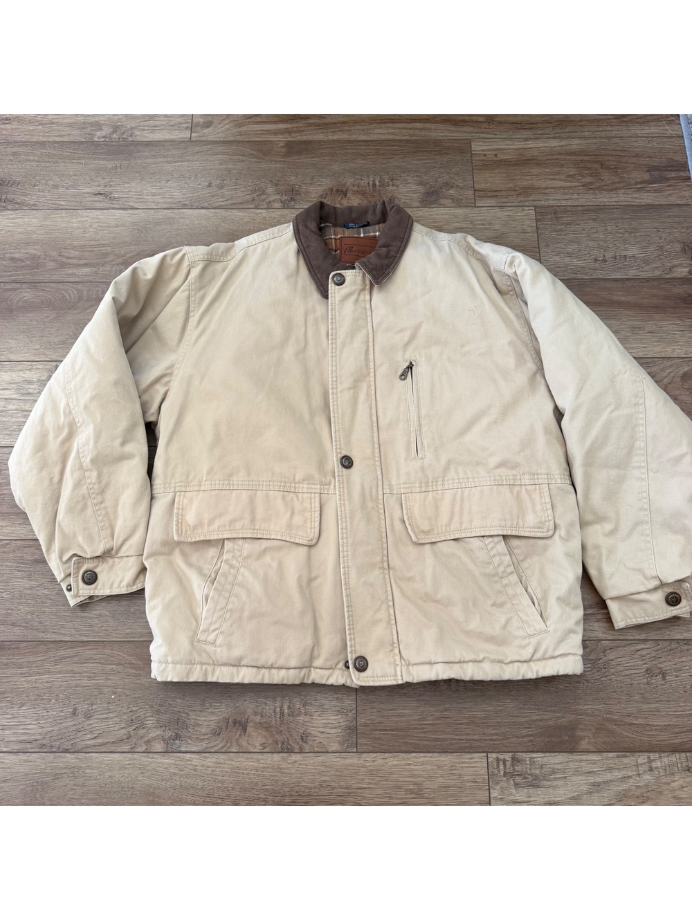 Vtg Aberdeen Men Large Canvas Barn Jacket Flannel Lined